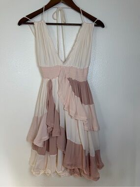 Free People Give It A Go Mini Dress in Color: Ivory Combo